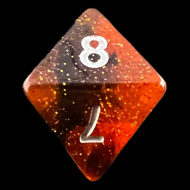 TDSO Glitter Amber D8 Dice