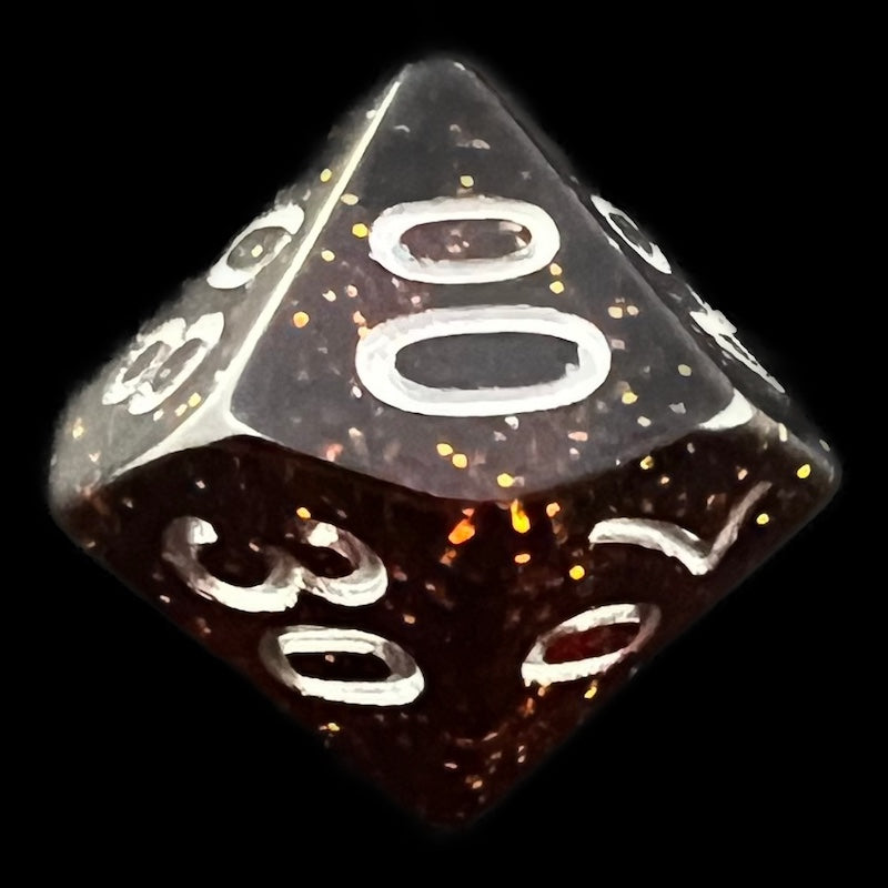 TDSO Glitter Amber Percentile Dice