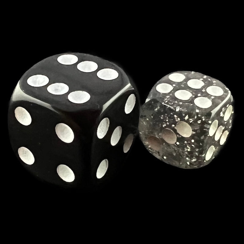 TDSO Glitter Black 12mm D6 Spot Dice