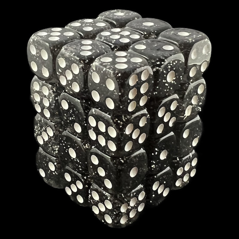TDSO Glitter Black 36 x D6 Dice Set