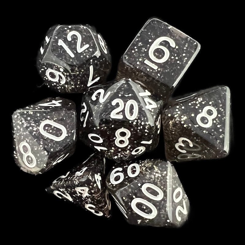 TDSO Glitter Black 7 Dice Polyset