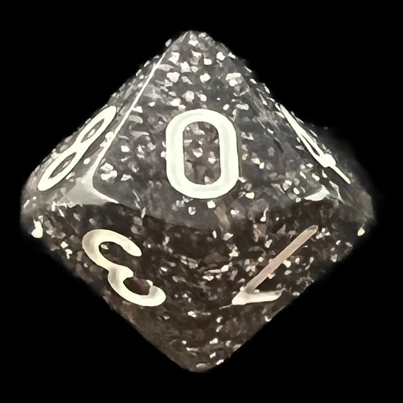 TDSO Glitter Black D10 Dice