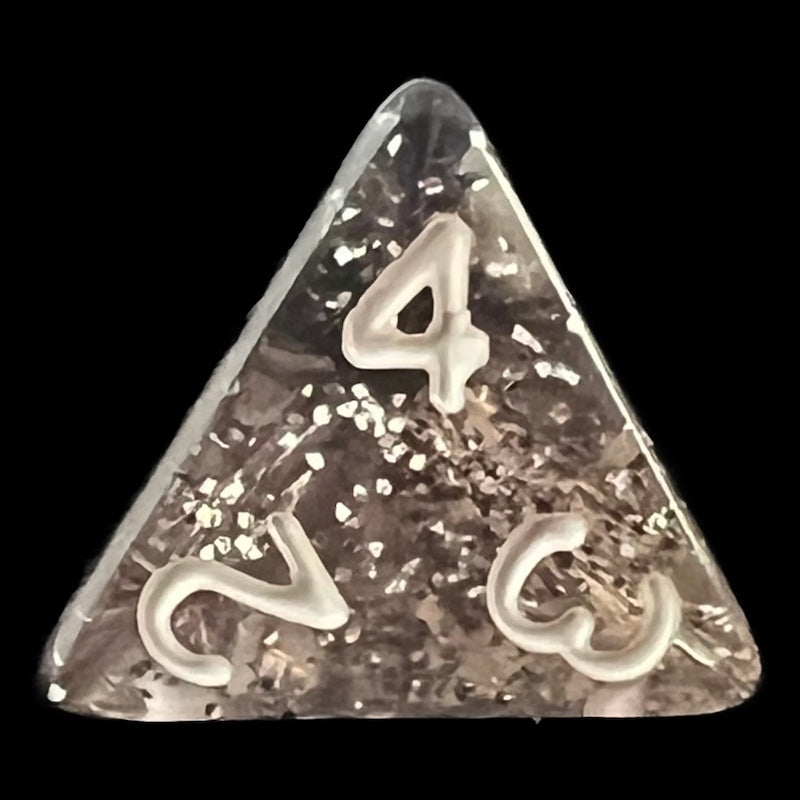TDSO Glitter Black D4 Dice