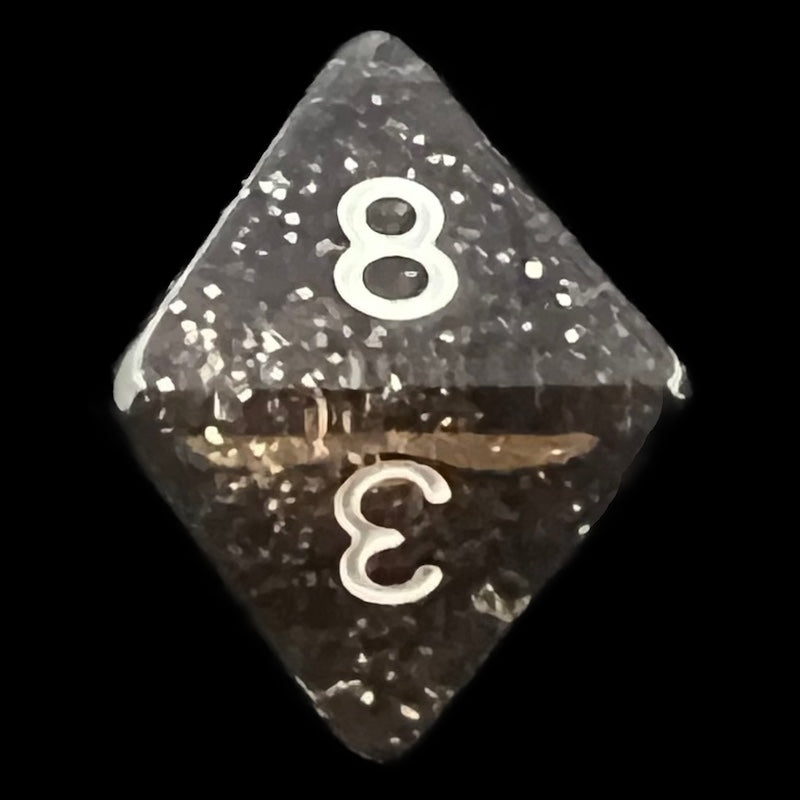 TDSO Glitter Black D8 Dice