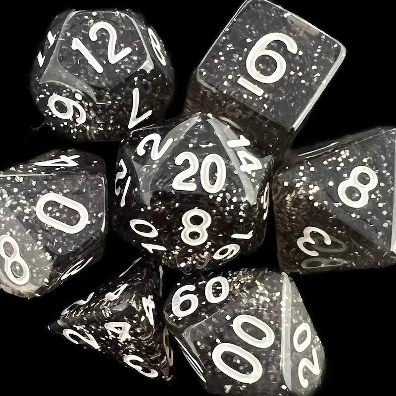 TDSO Glitter Black 7 Dice Polyset