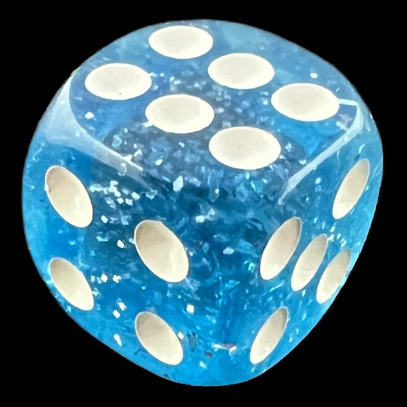TDSO Glitter Blue 16mm D6 Spot Dice
