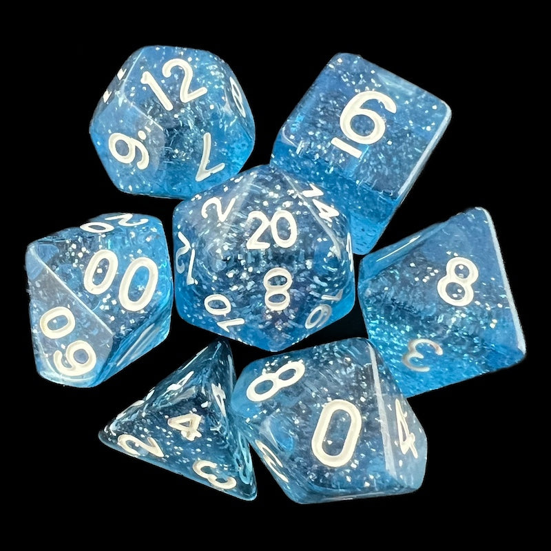TDSO Glitter Blue 7 Dice Polyset