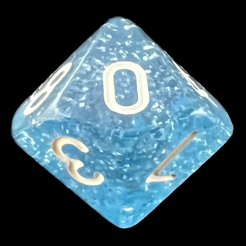 TDSO Glitter Blue D10 Dice