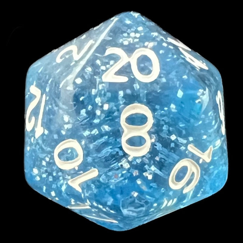 TDSO Glitter Blue D20 Dice