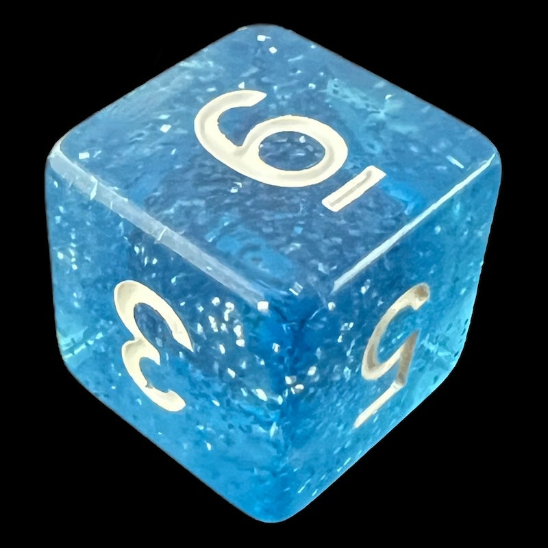 TDSO Glitter Blue D6 Dice