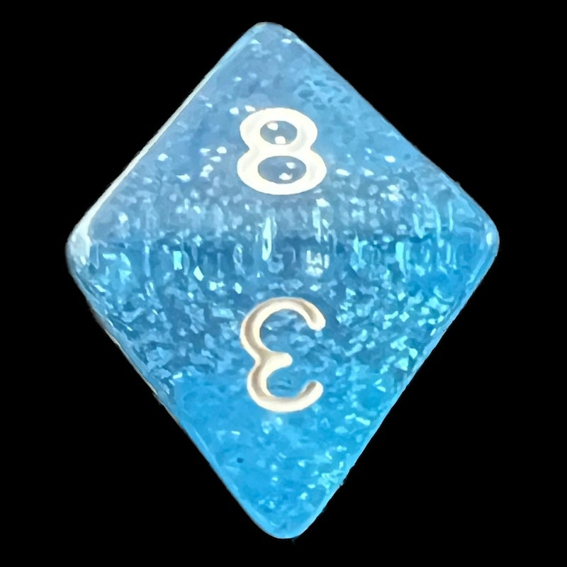 TDSO Glitter Blue D8 Dice