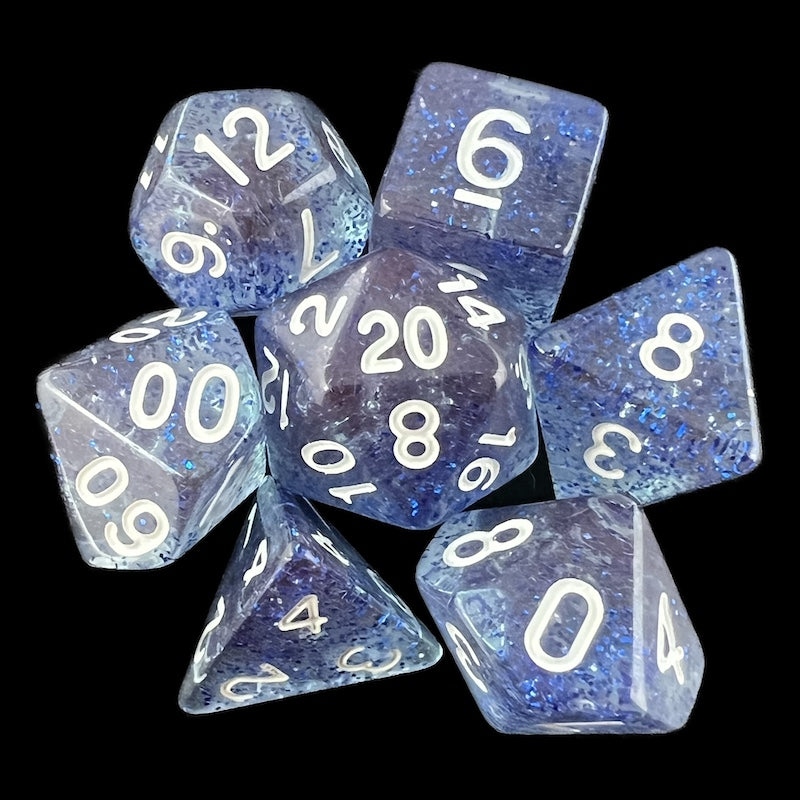 TDSO Glitter Dark Blue 7 Dice Polyset