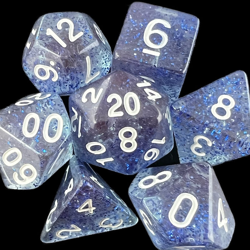 TDSO Glitter Dark Blue 7 Dice Polyset