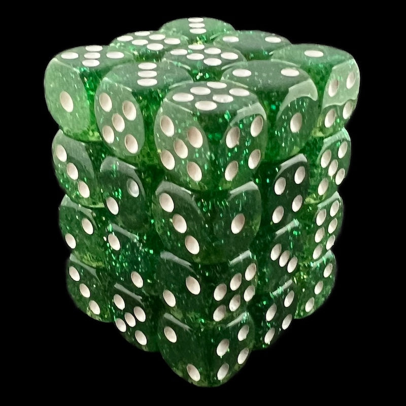 TDSO Glitter Green 36 x D6 Dice Set