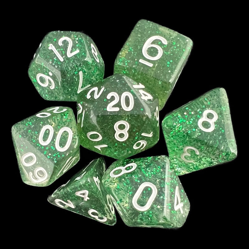 TDSO Glitter Green 7 Dice Polyset