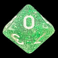 TDSO Glitter Green D10 Dice