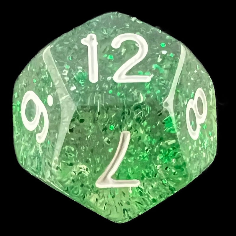 TDSO Glitter Green D12 Dice