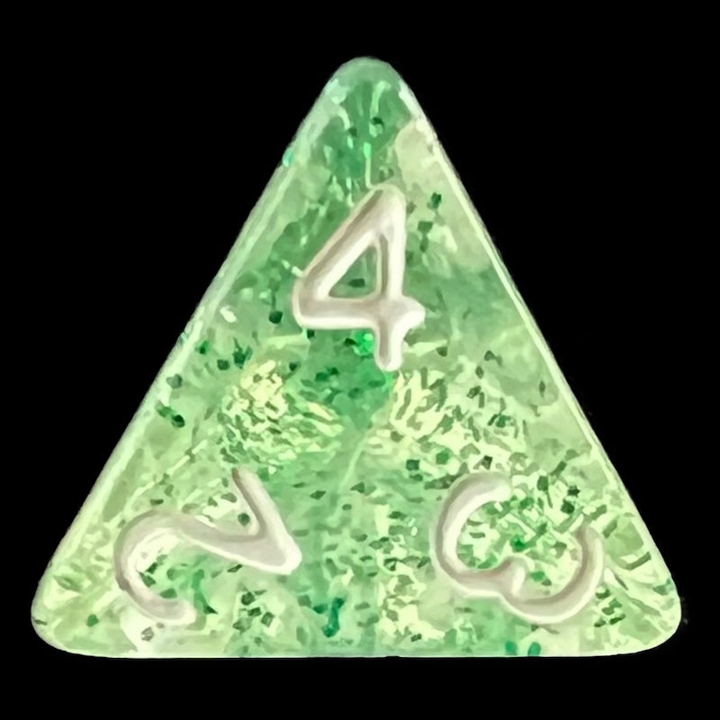 TDSO Glitter Green D4 Dice