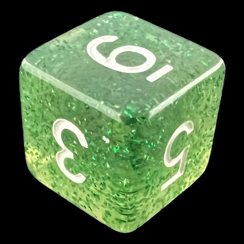 TDSO Glitter Green D6 Dice