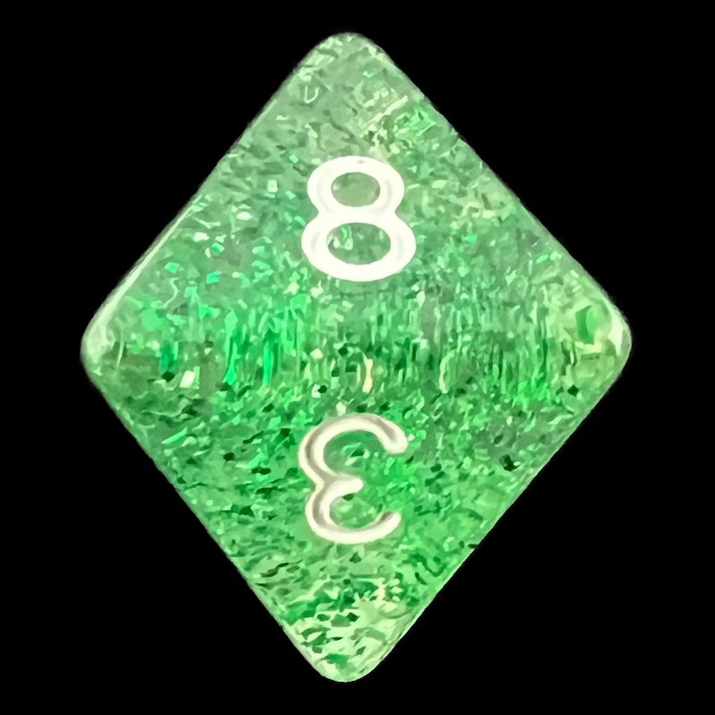 TDSO Glitter Green D8 Dice