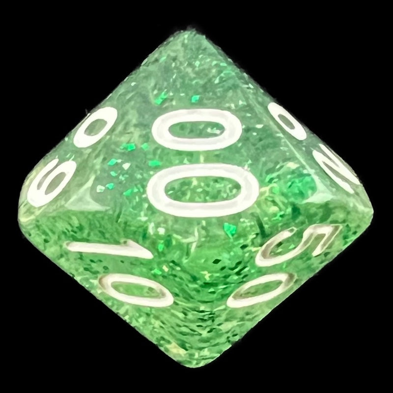 TDSO Glitter Green Percentile Dice