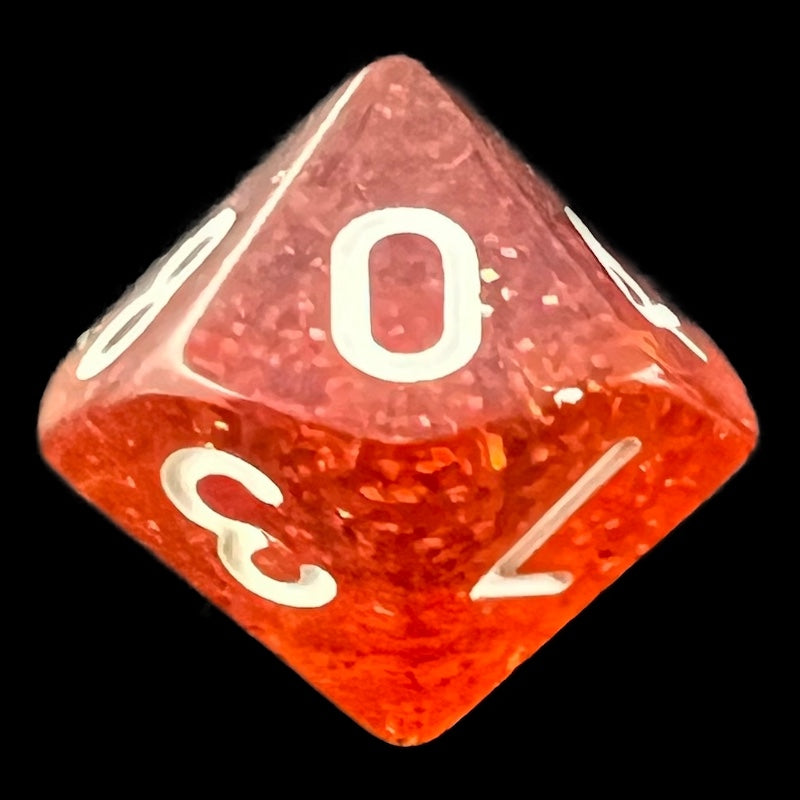 TDSO Glitter Orange D10 Dice