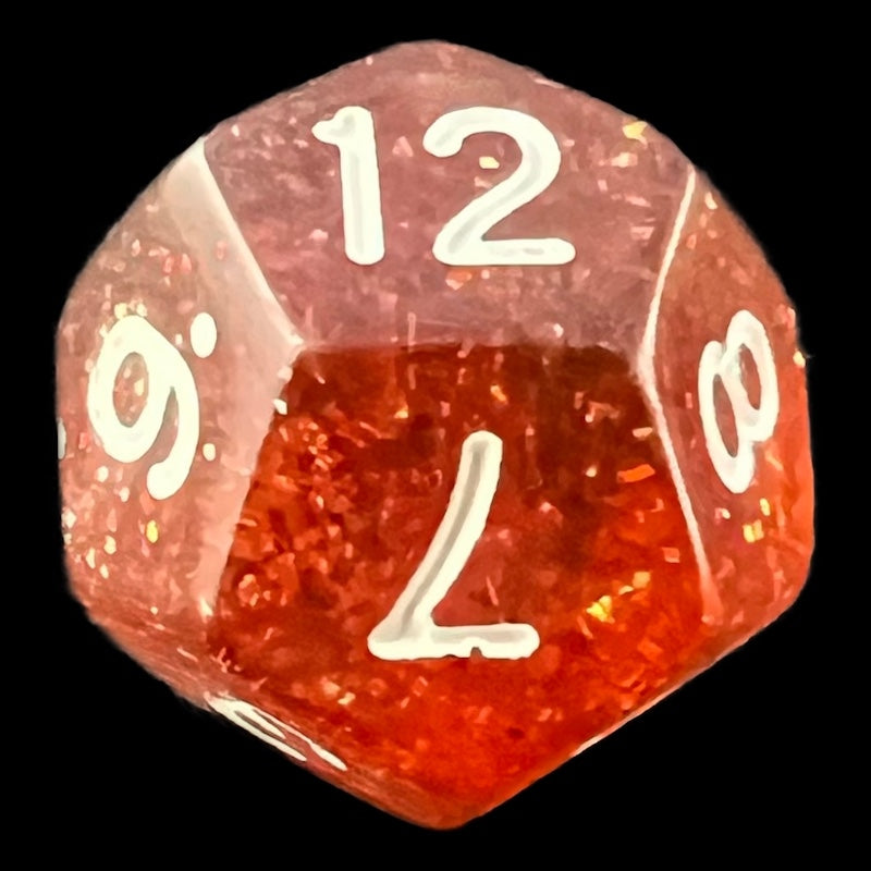 TDSO Glitter Orange D12 Dice