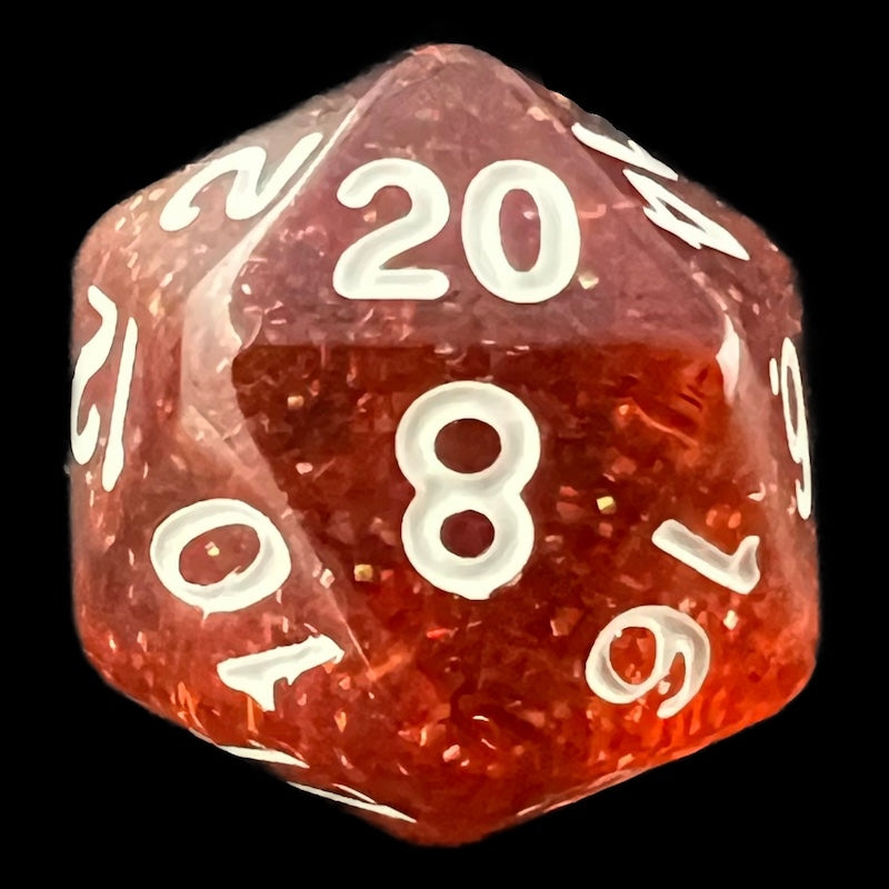 TDSO Glitter Orange D20 Dice