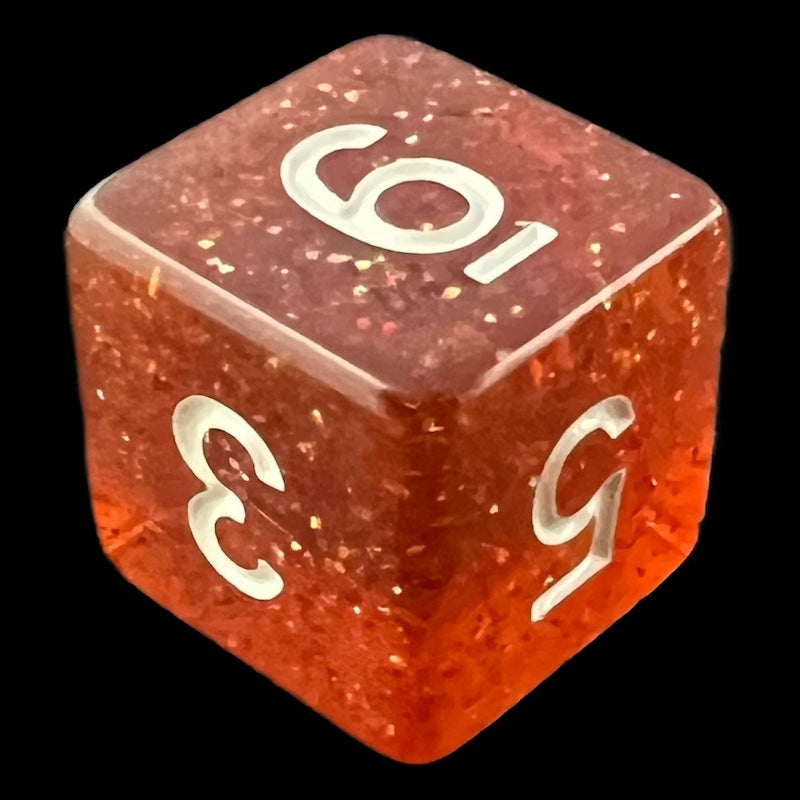 TDSO Glitter Orange D6 Dice