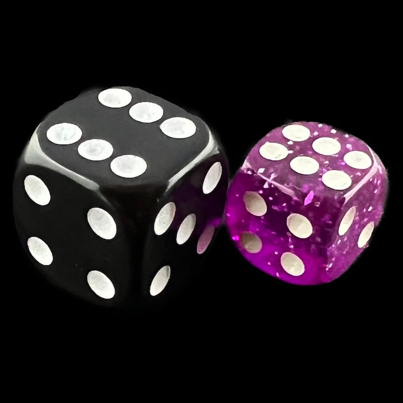 TDSO Glitter Purple 12mm D6 Spot Dice