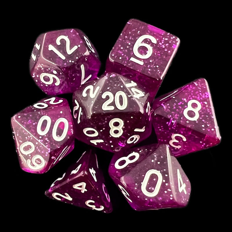 TDSO Glitter Purple 7 Dice Polyset