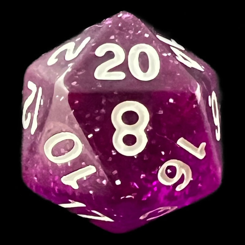 TDSO Glitter Purple D20 Dice