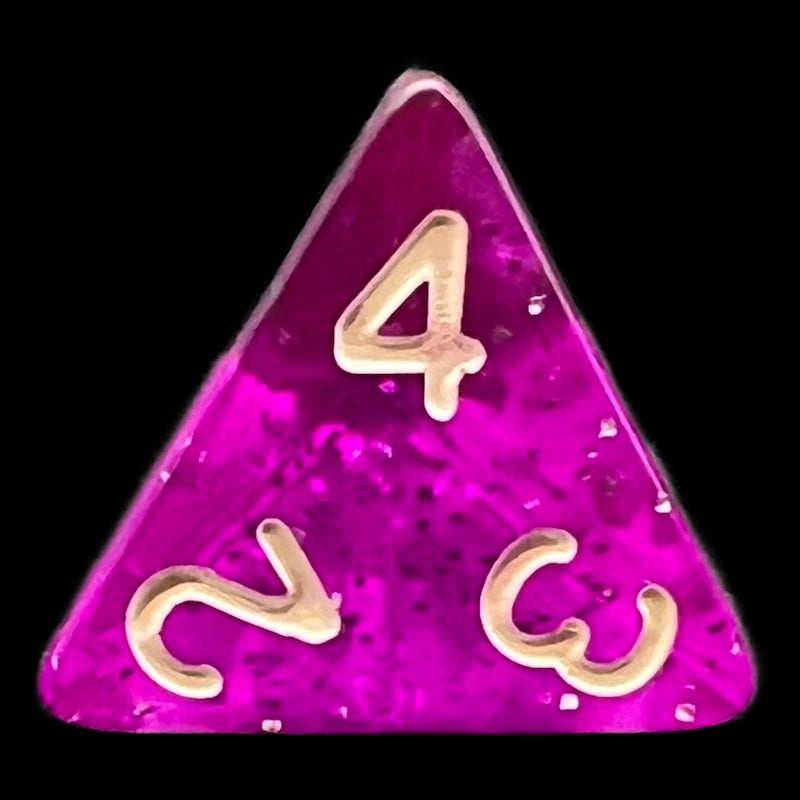 TDSO Glitter Purple D4 Dice