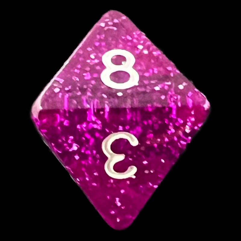 TDSO Glitter Purple D8 Dice