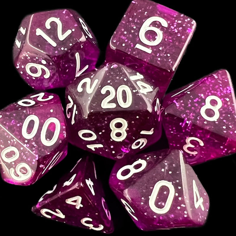 TDSO Glitter Purple 7 Dice Polyset