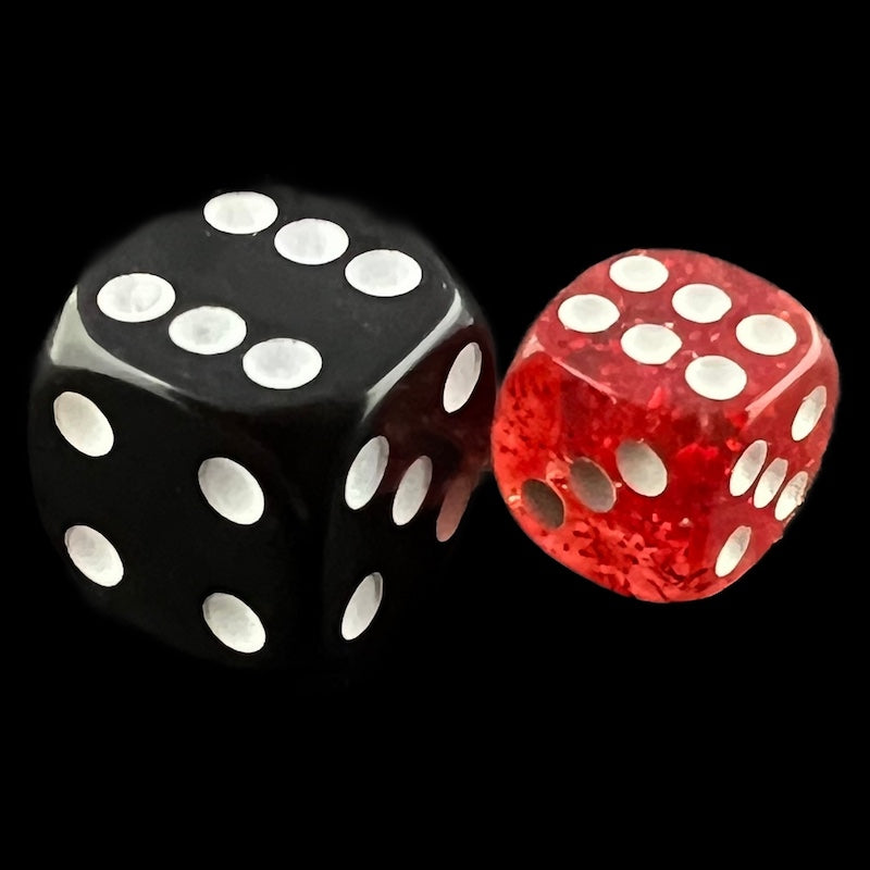 TDSO Glitter Red 12mm D6 Spot Dice