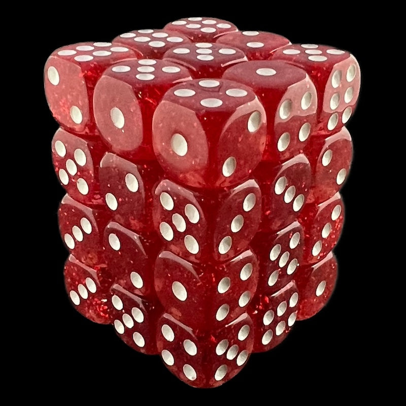 TDSO Glitter Red 36 x D6 Dice Set