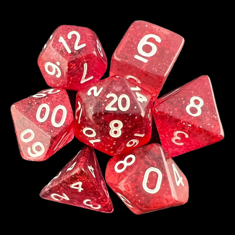 TDSO Glitter Red 7 Dice Polyset