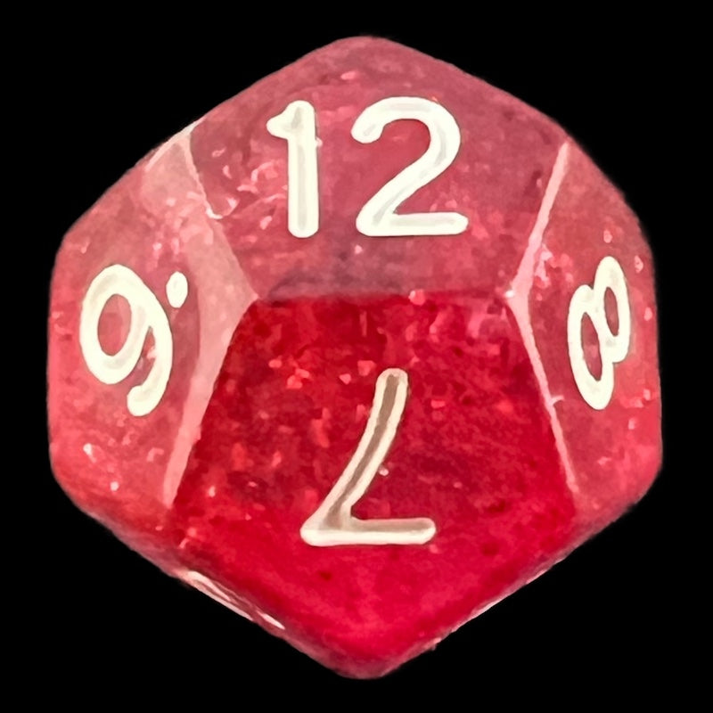 TDSO Glitter Red D12 Dice