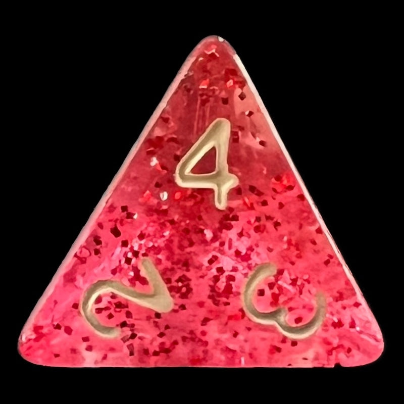 TDSO Glitter Red D4 Dice