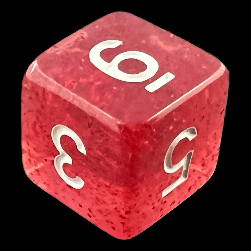 TDSO Glitter Red D6 Dice