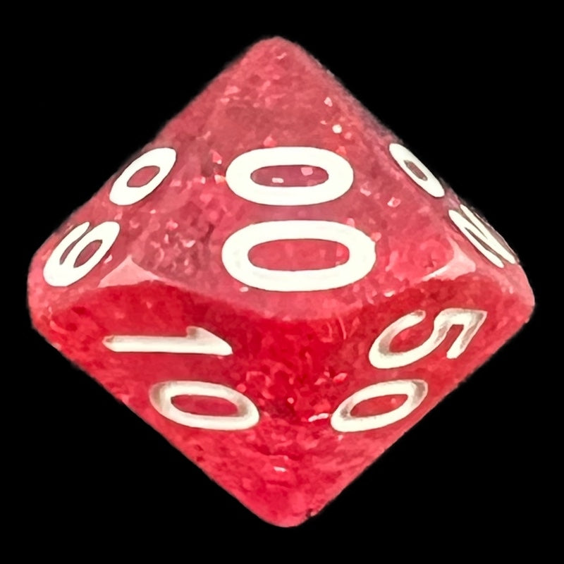 TDSO Glitter Red Percentile Dice