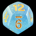 TDSO Glitter Transparent Blue D12 Dice