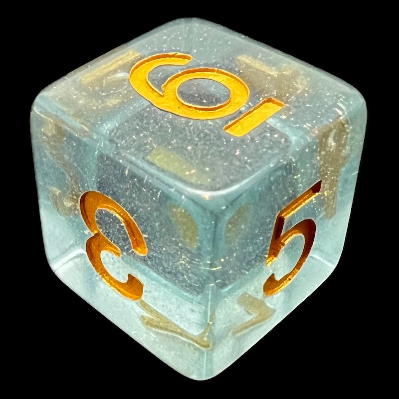 TDSO Iridescent Glitter Blue D6 Dice
