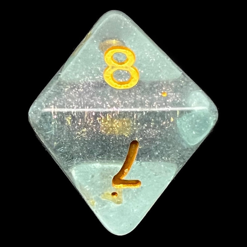 TDSO Iridescent Glitter Blue D8 Dice