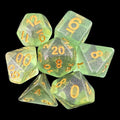 TDSO Iridescent Glitter Green 7 Dice Polyset