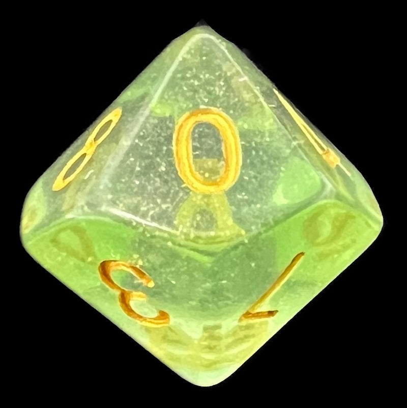 TDSO Iridescent Glitter Green D10 Dice