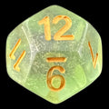 TDSO Iridescent Glitter Green D12 Dice