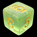 TDSO Iridescent Glitter Green D6 Dice