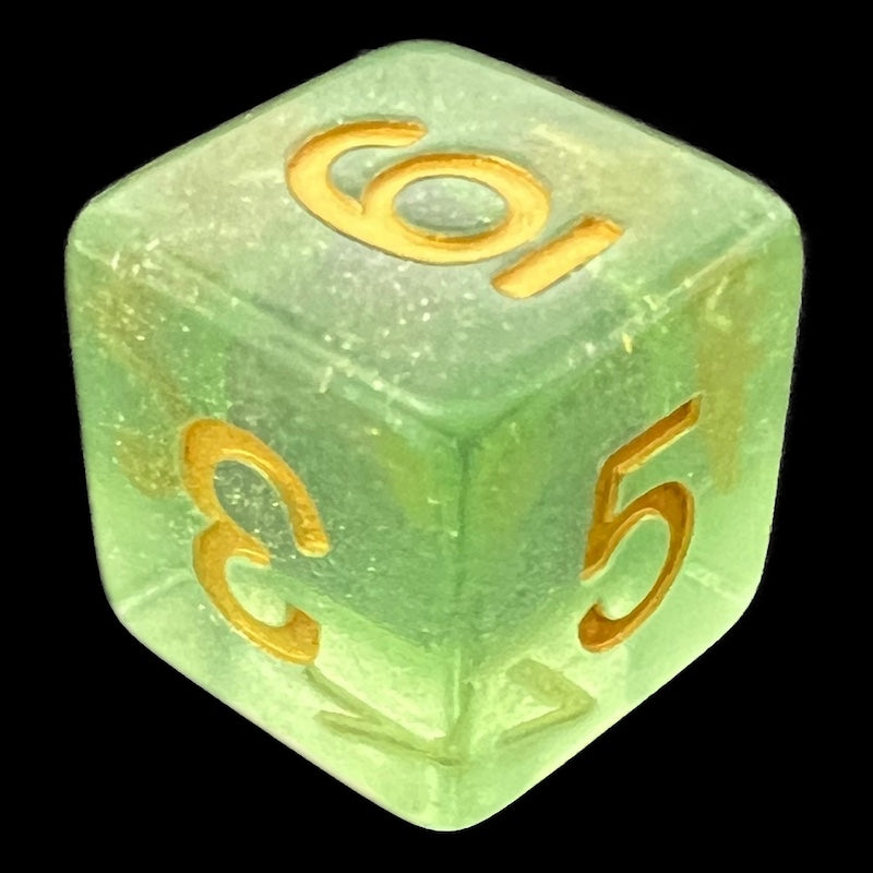 TDSO Iridescent Glitter Green D6 Dice